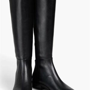 Elegant Black Leather Knee-High Boots